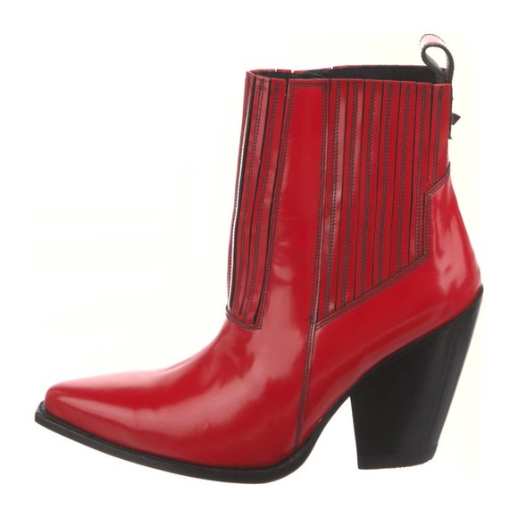 New Valentino Garavani Rockstud Leather Ankle Western Cowboy Boots NWT 10.5 US - Picture 7 of 16